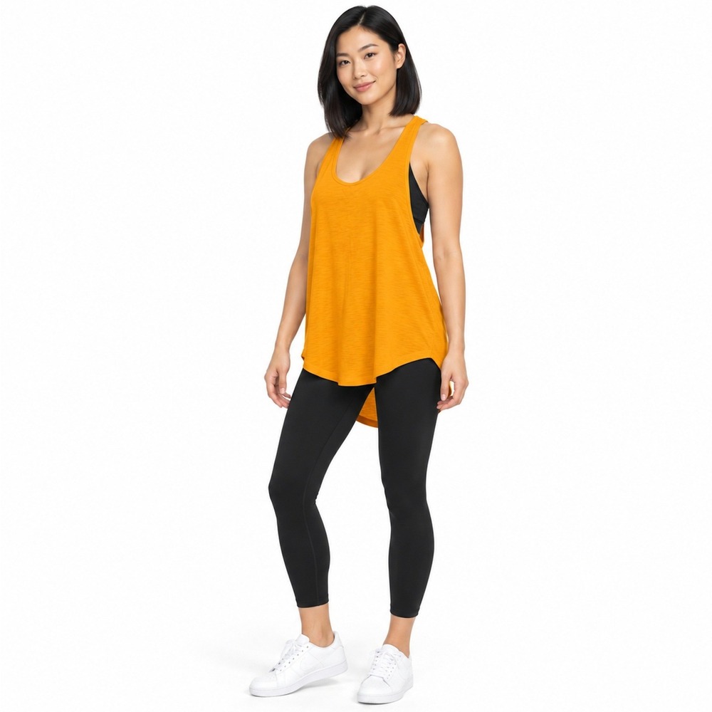 NWOT Calia Carrie Underwood Yellow Orange Racerback Activewear Tank Top SMALL